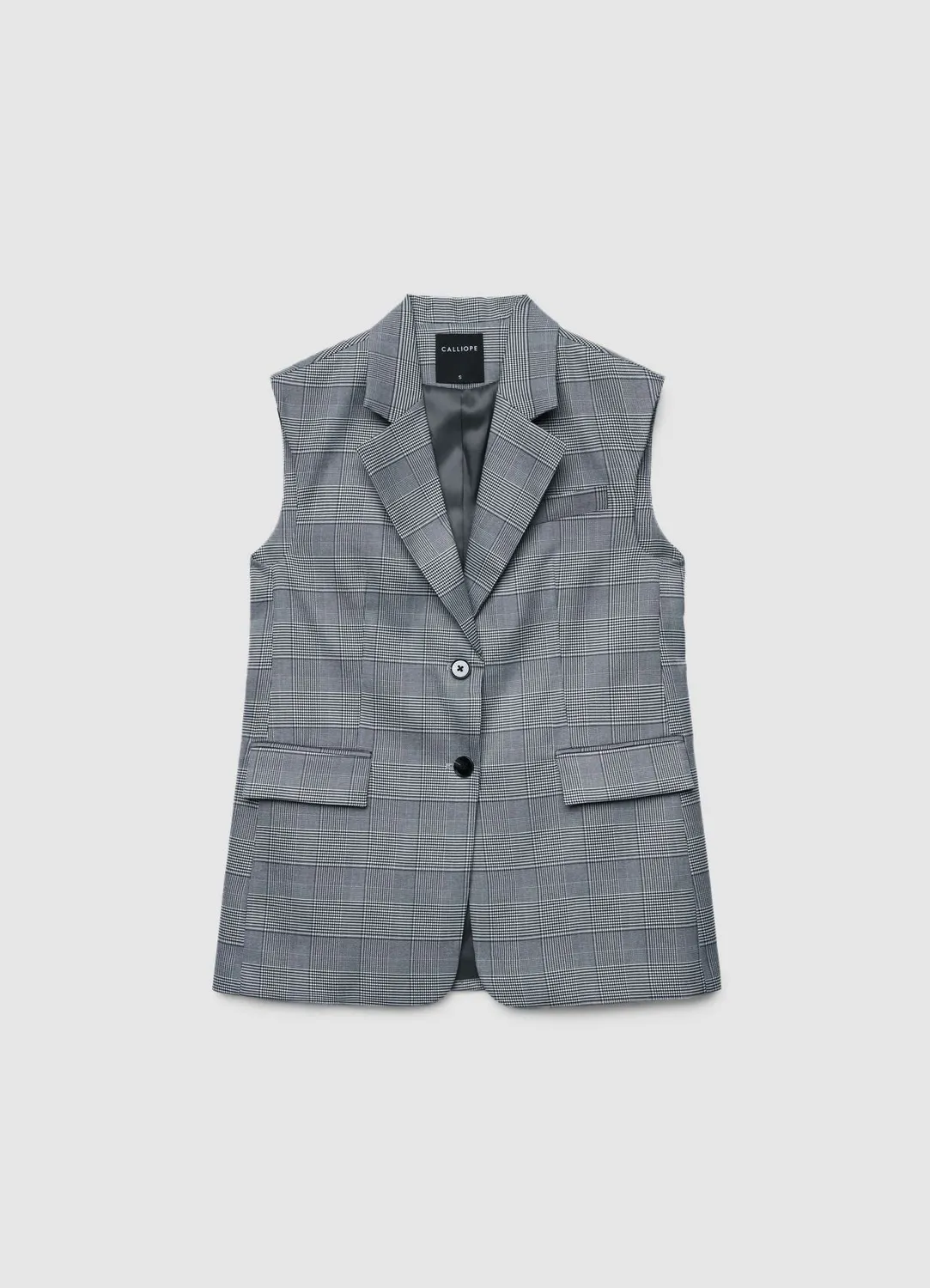 Calliope gilet long prince-de-galles gilet femme a carreaux