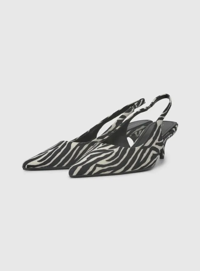 Calliope slingback femme zébrée bout pointu 6,5 cm