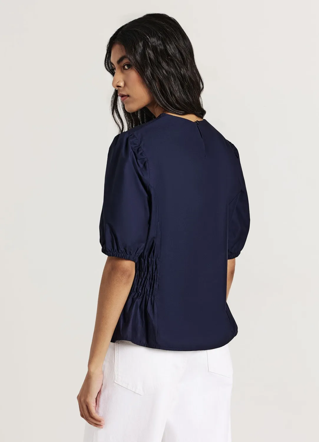 Calliope chemise femme coton smocks manches courtes