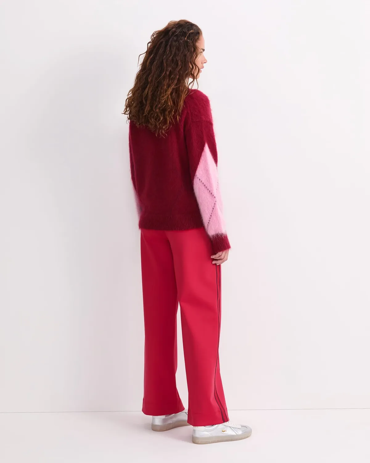 SPORTSCRAFT Tatiana pull mohair argyle col V femme