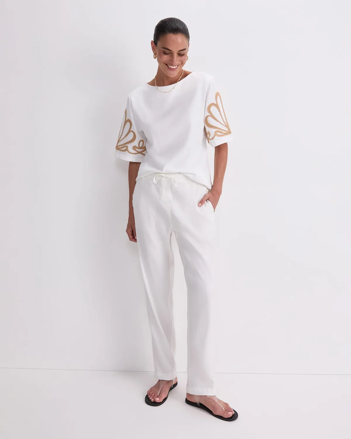 Sportscraft Eliza Embroidery Top top coton brodé