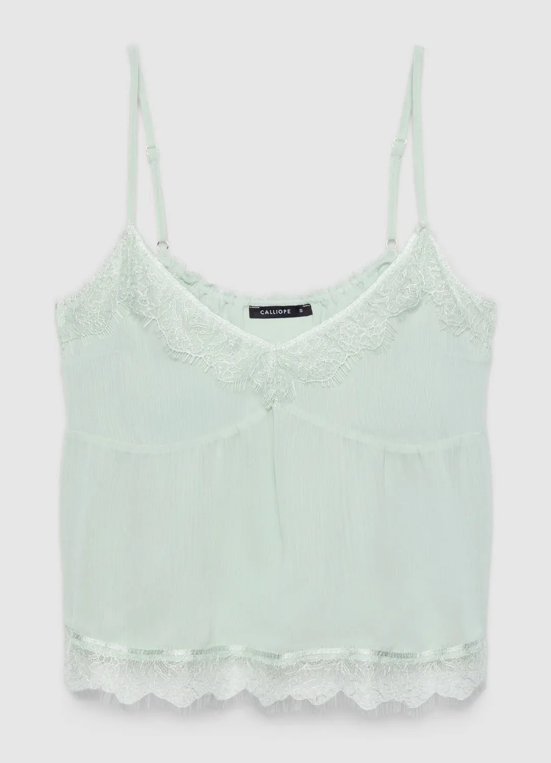 Calliope Top volants caraco femme uni dentelle