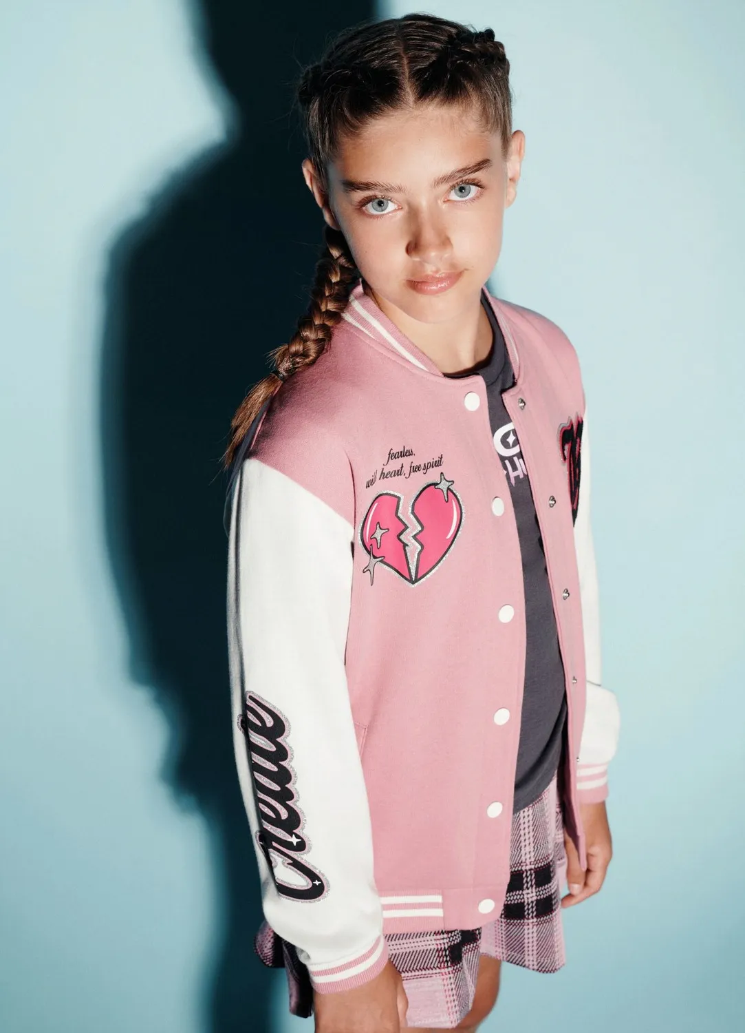 Calliope varsity blouson fille boutons pression