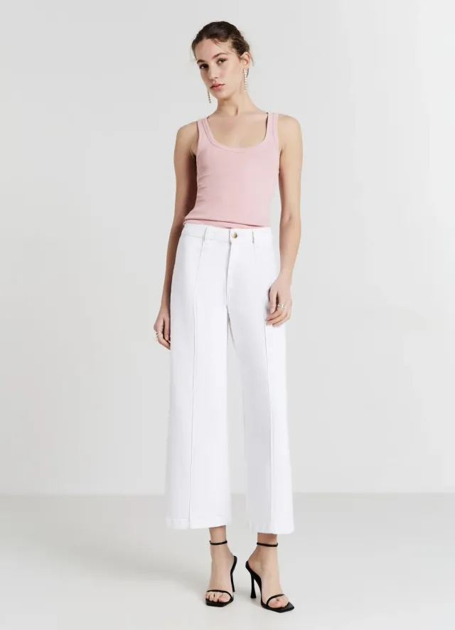 Calliope top col large côtelé femme coton