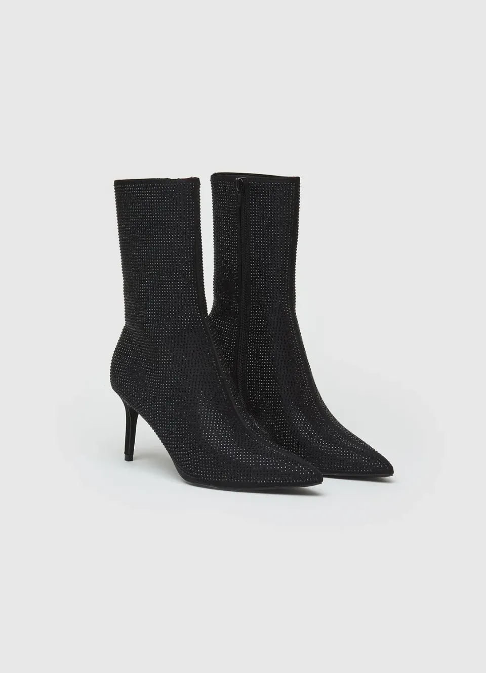 Calliope bottine strass femme talon aiguille zippée