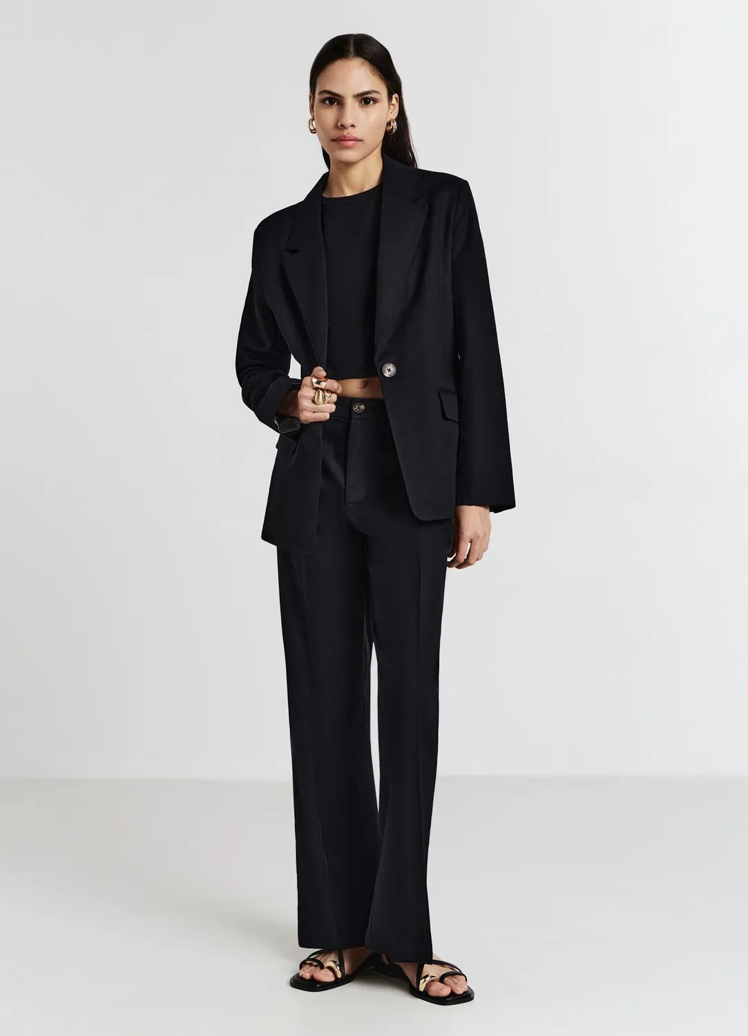 Calliope monopetto blazer lin femme beige