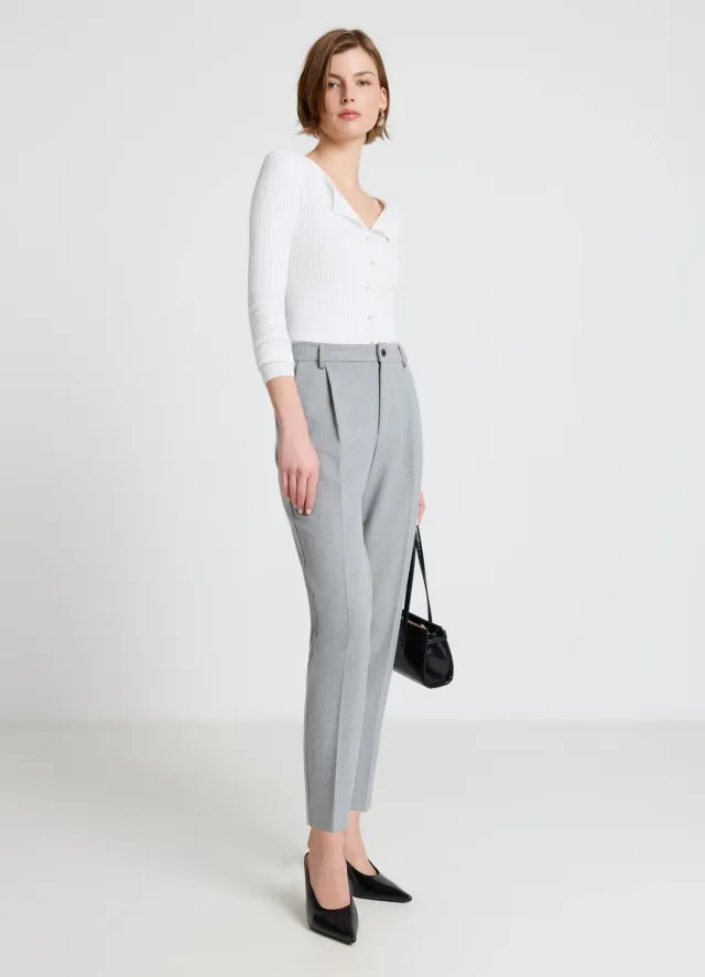Calliope pantalon droit élastique pantalon bureau femme