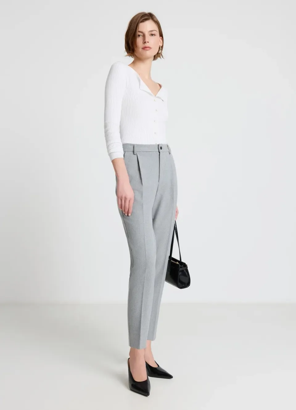 Calliope pantalon droit élastique pantalon bureau femme