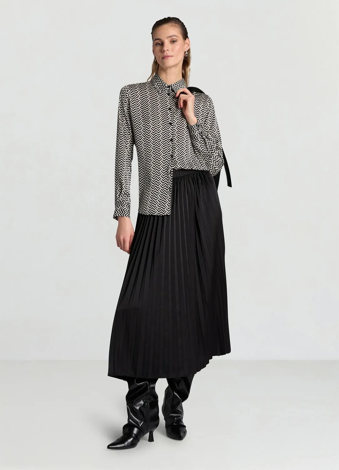 Calliope jupe plissée midi femme taille élastiquée