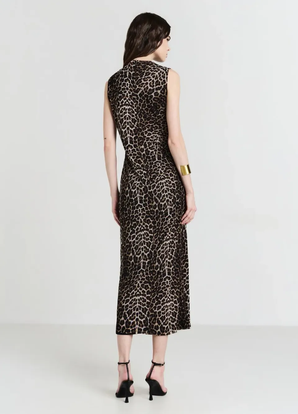Calliope robe longue animalier sans manches
