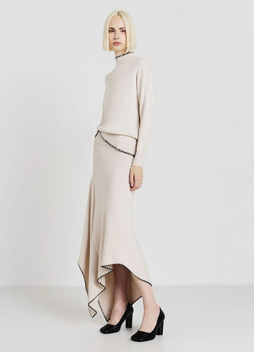 Calliope Jupe Asymétrique Surpiqûres Femme Jupe