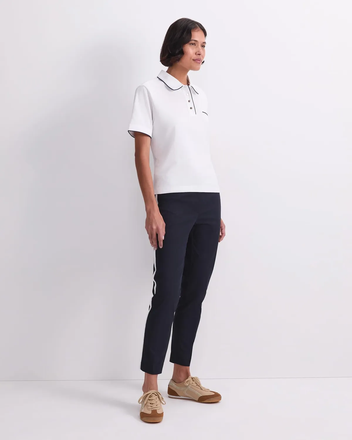Sportscraft Tara Tipped polo piqué coton femme classique