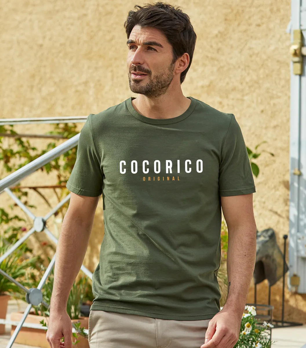 Cocorico Signature t-shirt homme kaki 100% coton