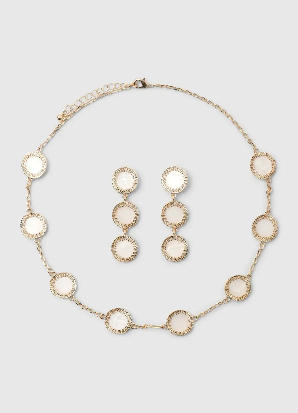 Calliope Parure collier boucles d'oreilles pendants ronds