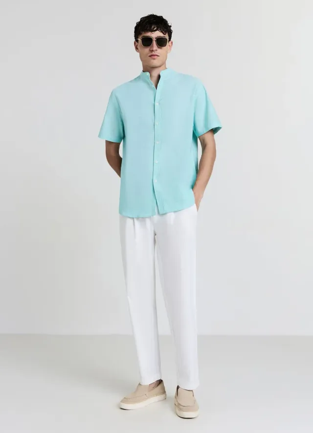 Calliope chemise coréenne lin coton homme manches courtes
