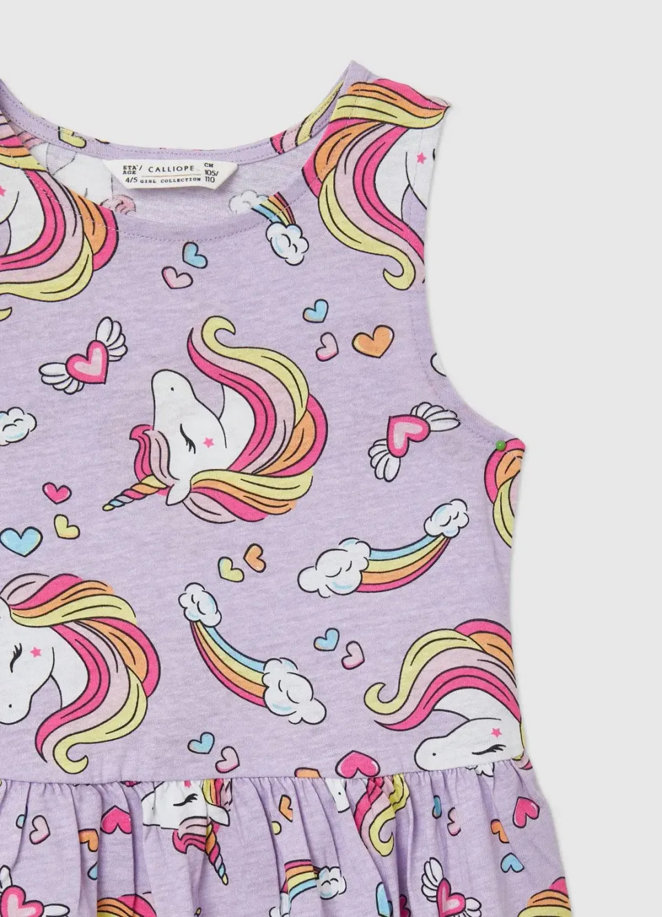 Calliope robe fille sans manches licornes volant