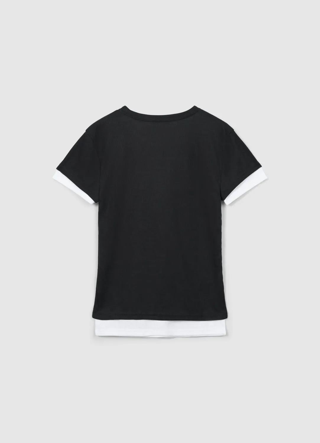 Calliope t-shirt bi-matière col rond femme