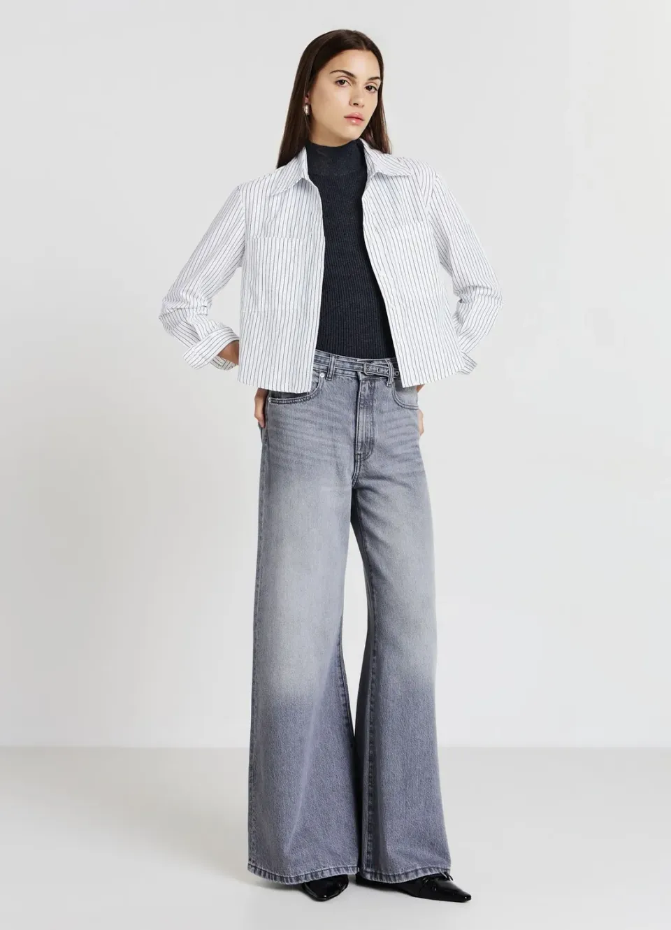 Calliope jean wide leg femme avec ceinture