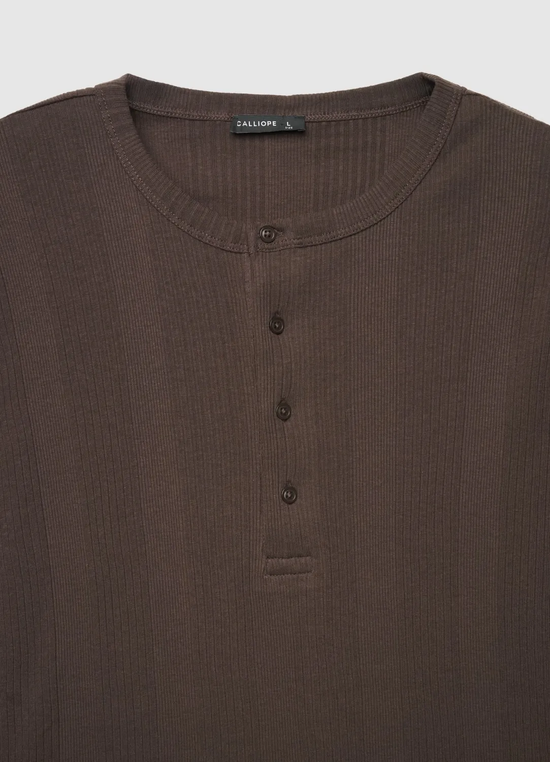 Calliope t-shirt henley côtelé homme manche longue