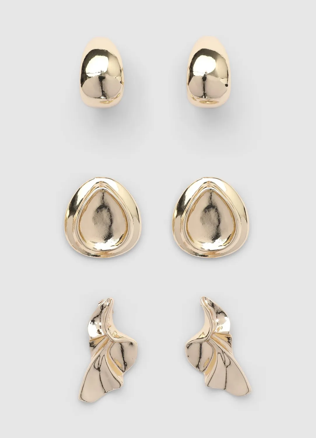 Calliope Pack 3 boucles d'oreilles bold unies