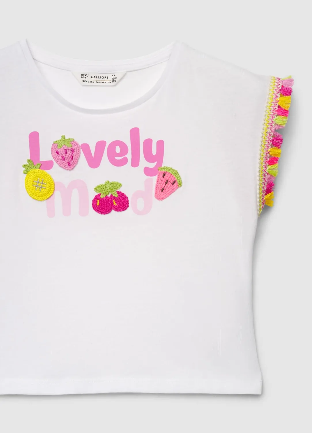 Calliope T-shirt imprimé crochet fille 6-7 ans coton