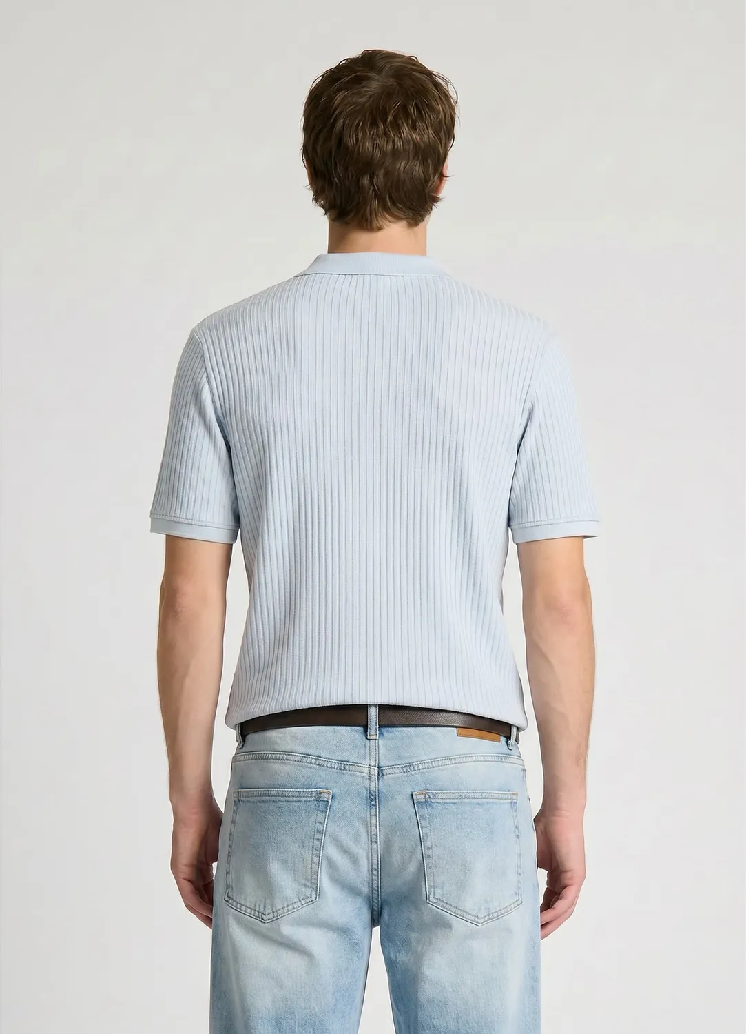 Calliope polo cotele homme col V manches courtes uni