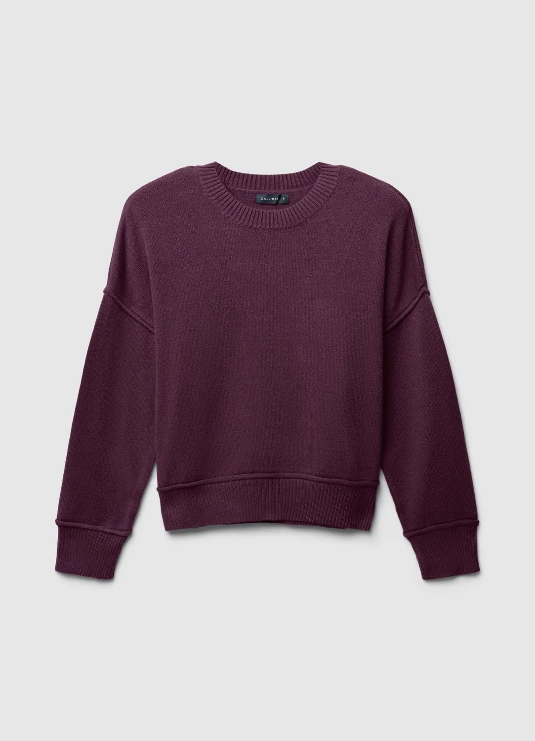 Calliope pull col rond femme bord franc uni