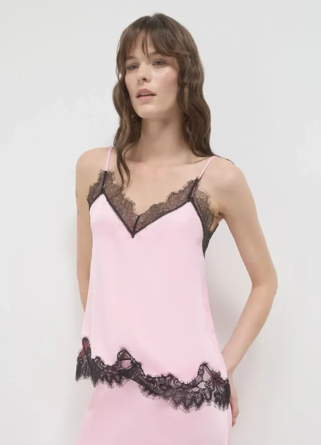 Calliope caraco simil satin dentelle taille S