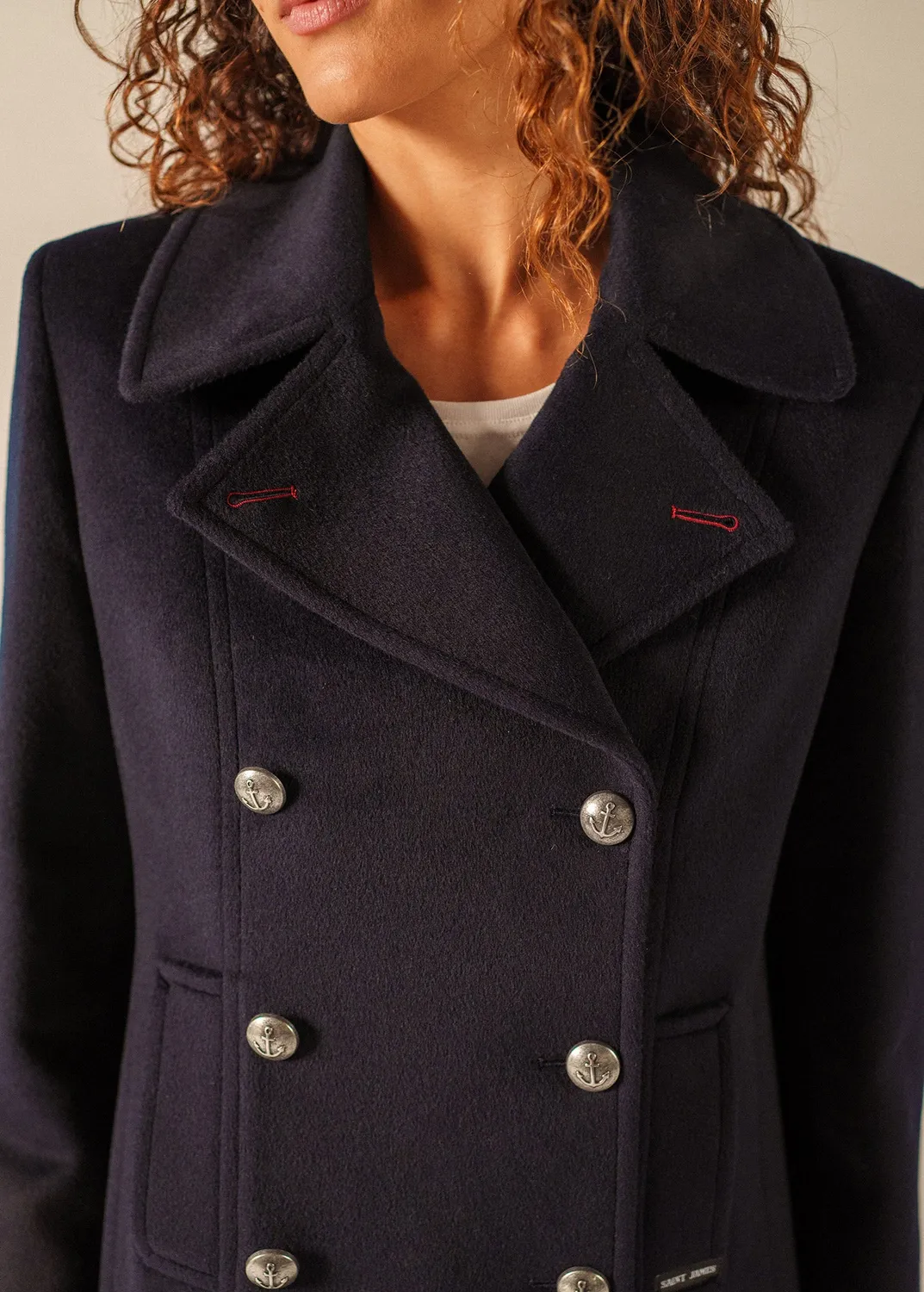 Saint James St Briac caban navy drap de laine