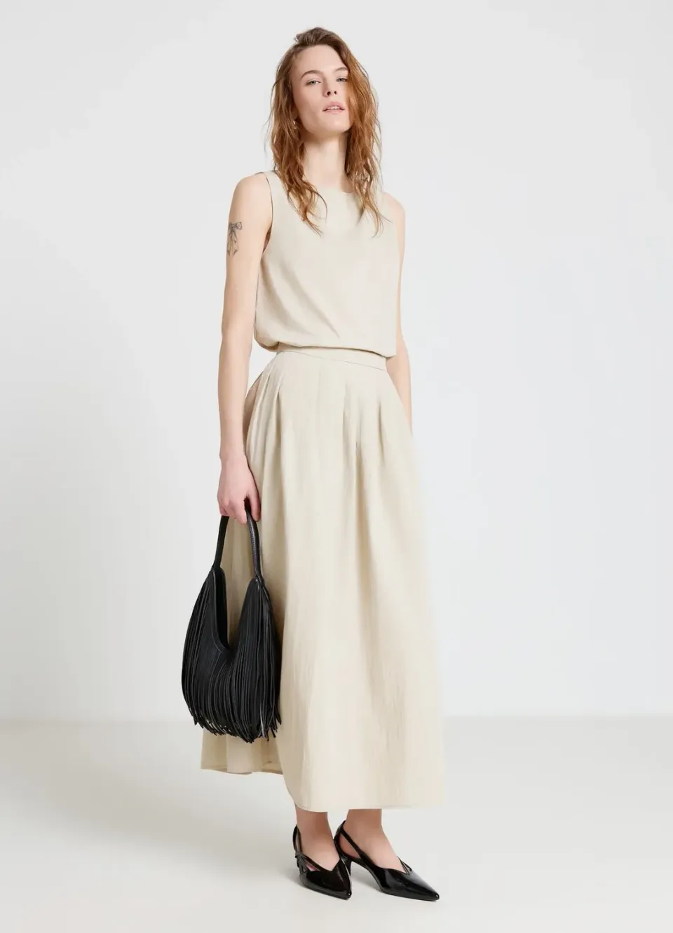 Calliope jupe midi femme plissée évasée