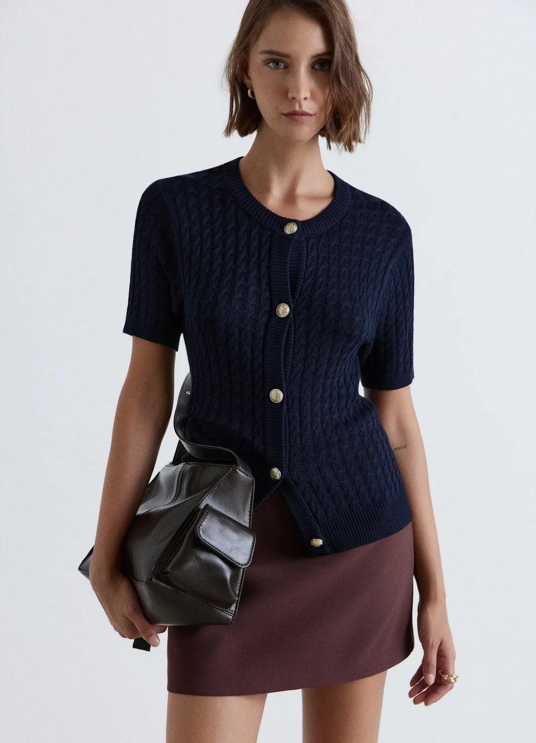 Calliope cardigan torsades boutons bijou femme