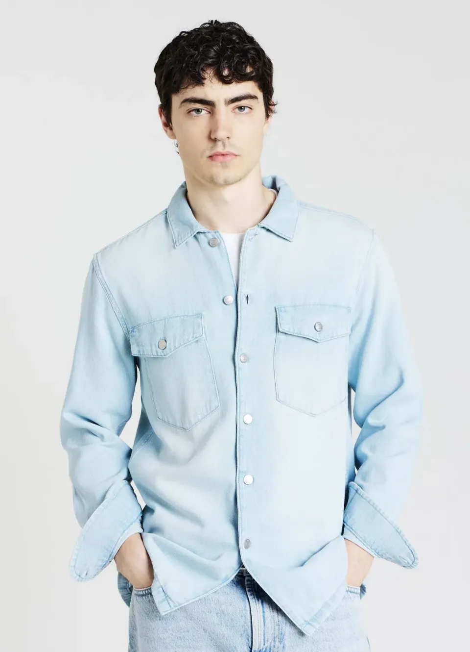 Calliope chemise en jean homme manches longues