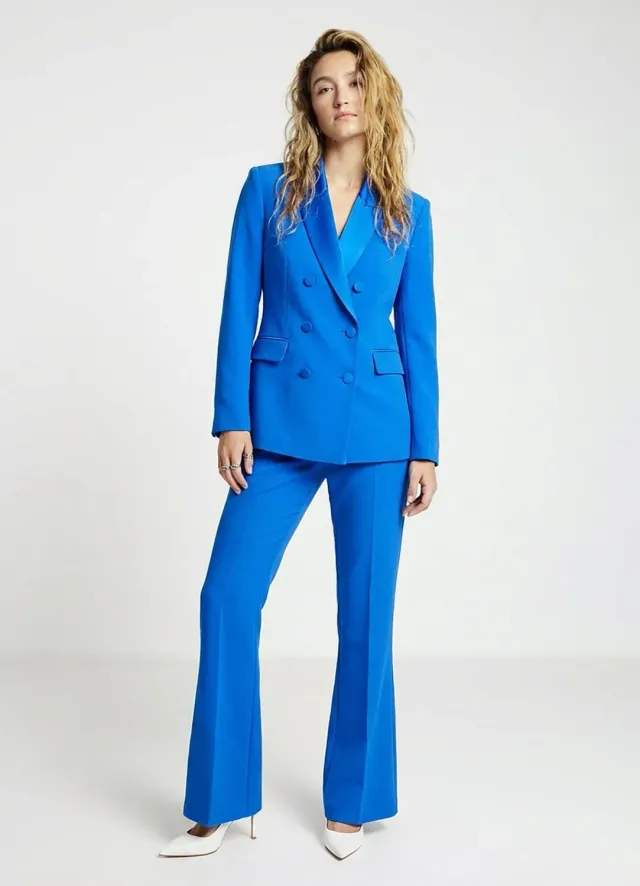 Calliope veste blazer double-boutonnage satinée femme