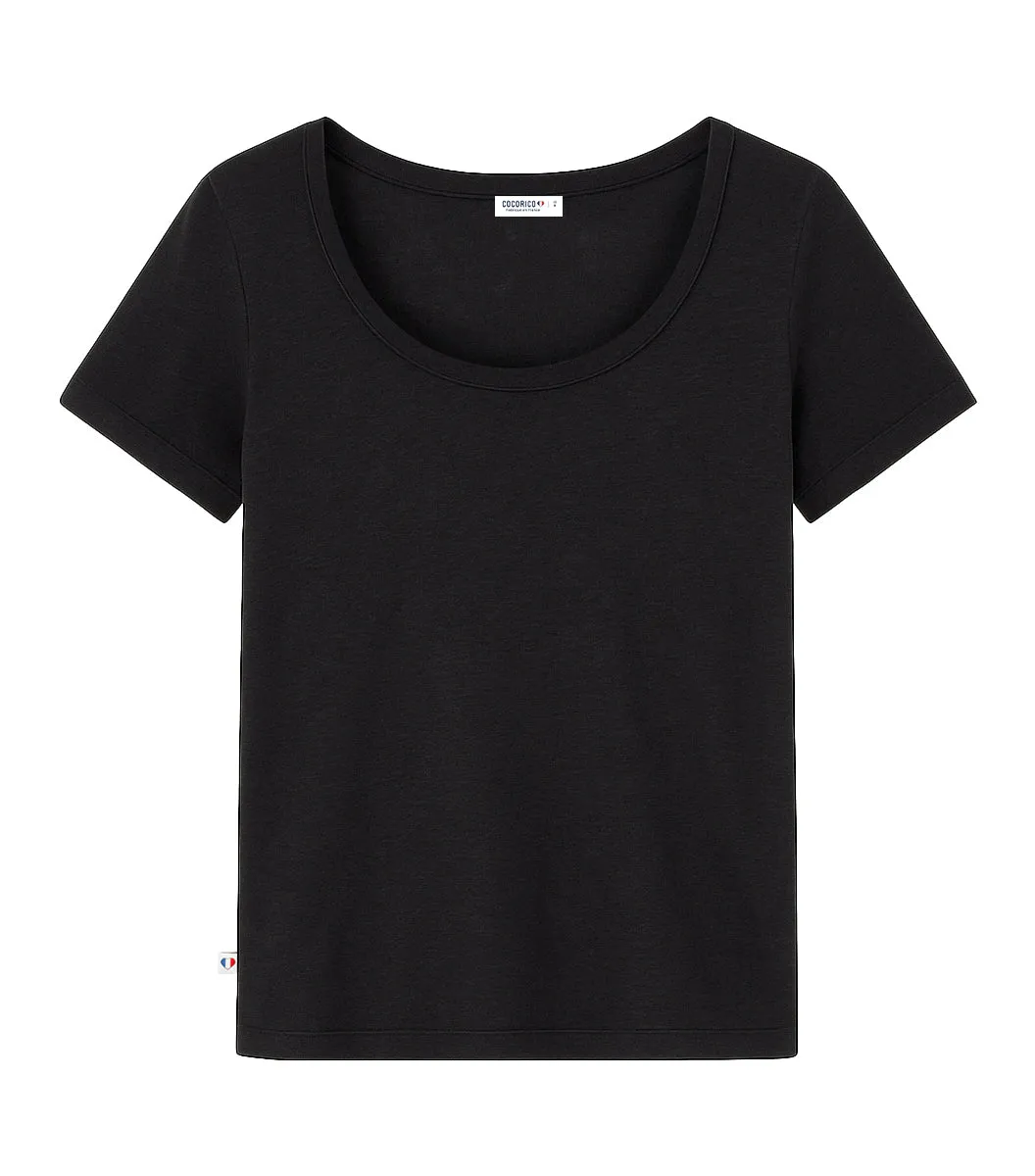 Cocorico Intemporel t-shirt femme noir lin