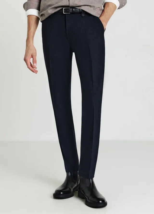 Calliope pantalon homme uni droit zip bouton classique