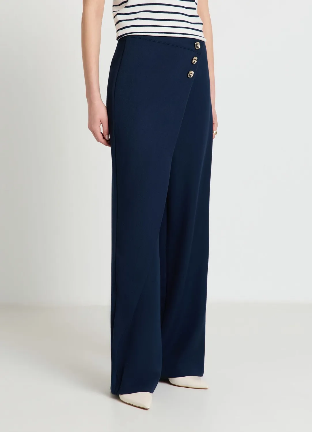 Calliope Pantalon portefeuille femme wide leg