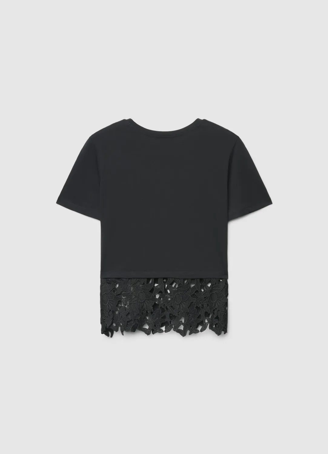 Calliope t-shirt femme fond dentelle sangallo