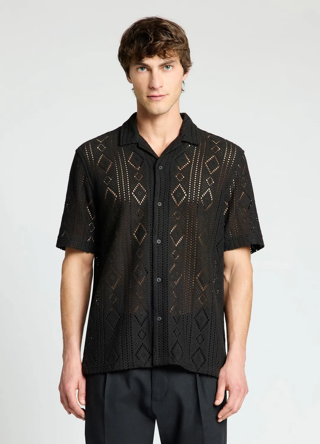 Calliope chemise bowling homme ajourée ethnique