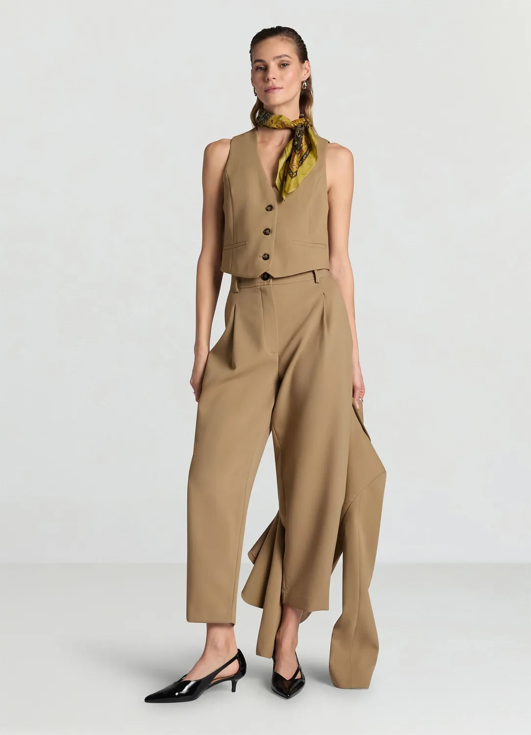 Calliope pantalon barrel femme pinces bureau