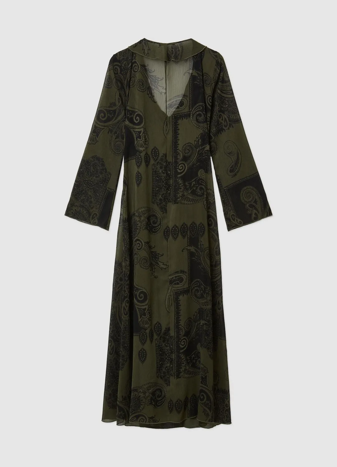 Calliope robe longue paisley georgette manches longues fluide