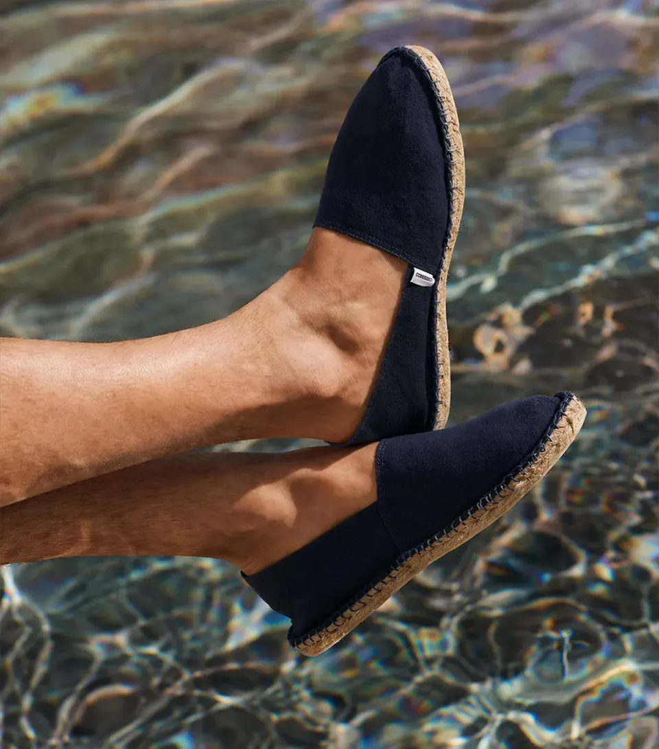 Cocorico espadrille homme marine toile coton