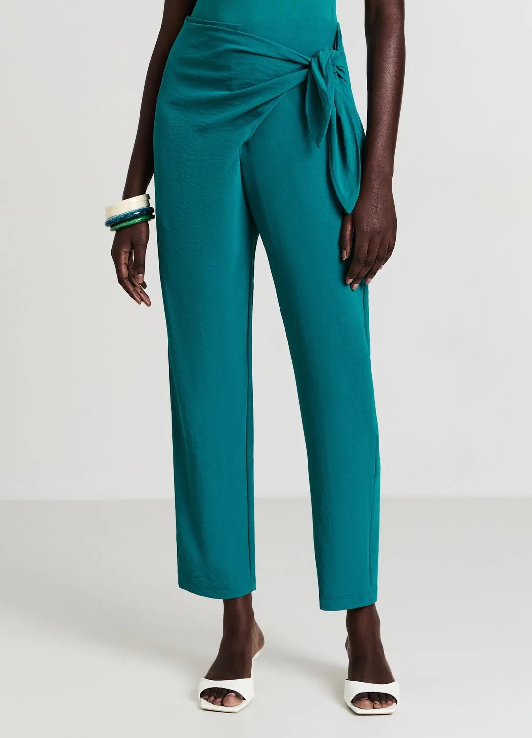 Calliope pantalon femme uni à noeud