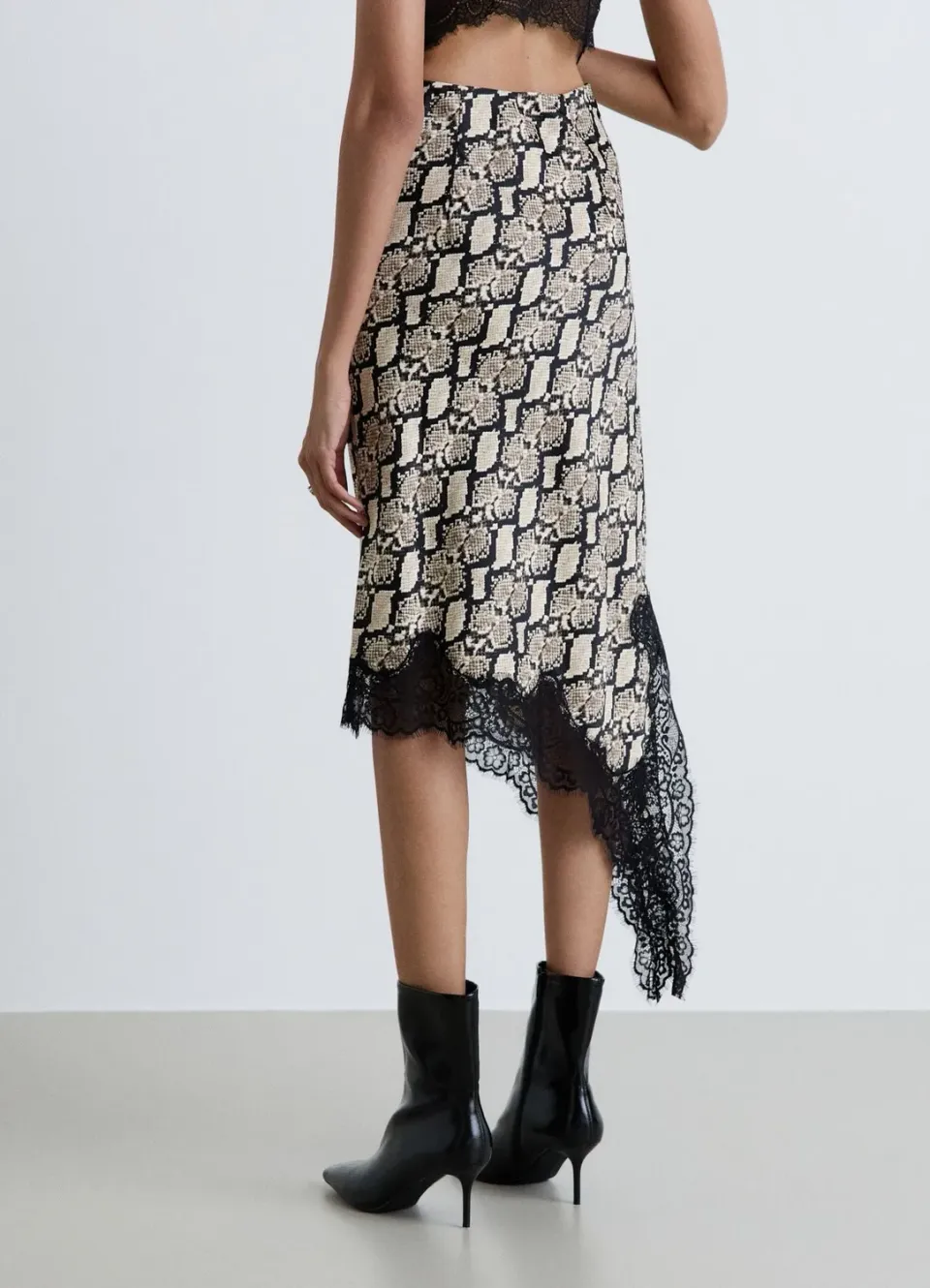 Calliope jupe asymétrique femme satin piton