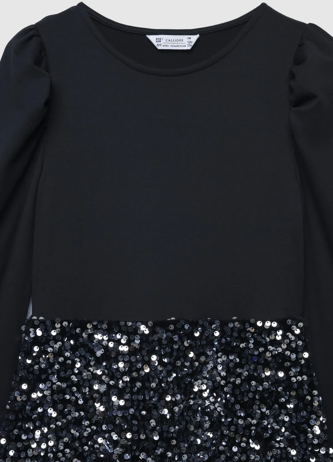 Calliope robe paillettes fille manches longues