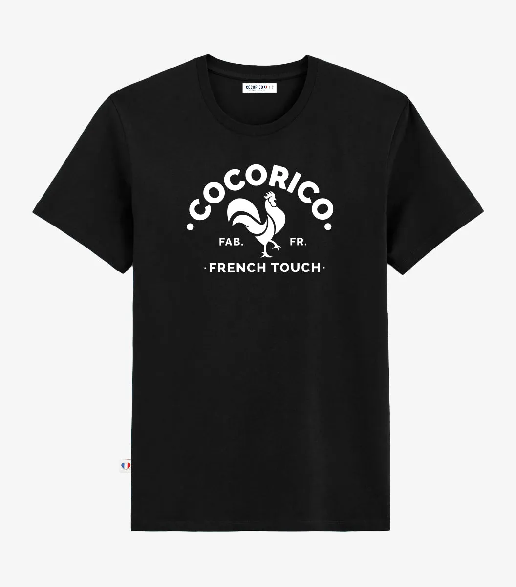 Cocorico Coq Français t-shirt homme noir 100% coton