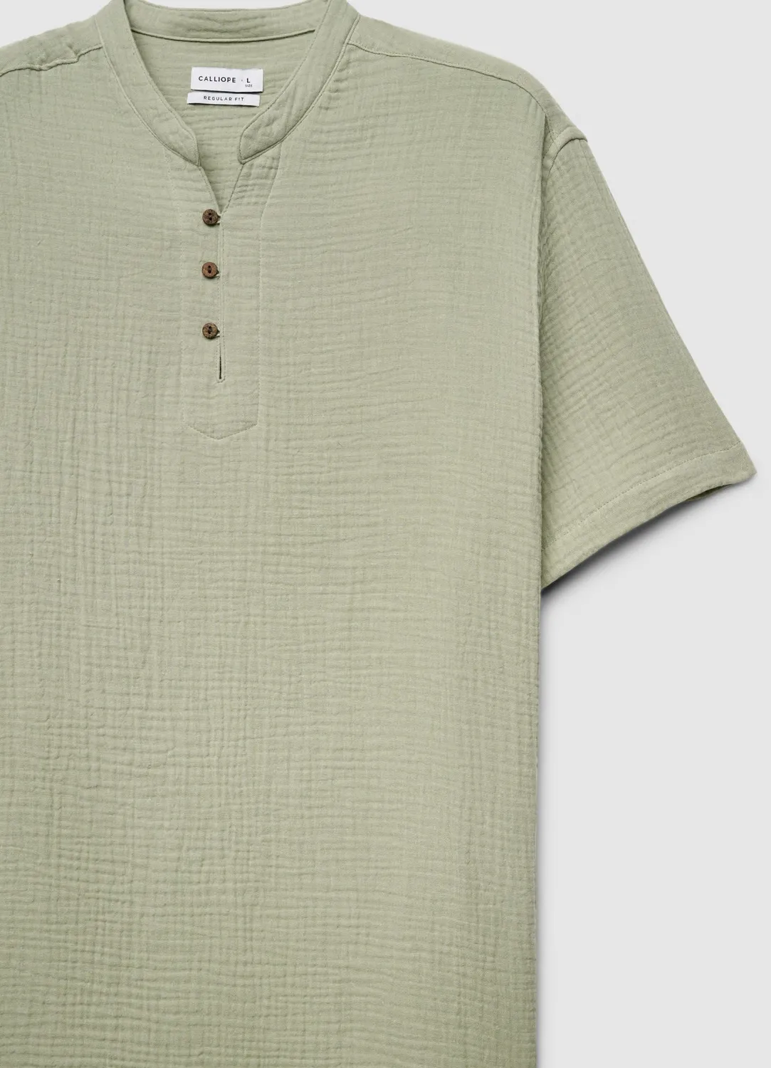Calliope chemise homme col coréen manches courtes