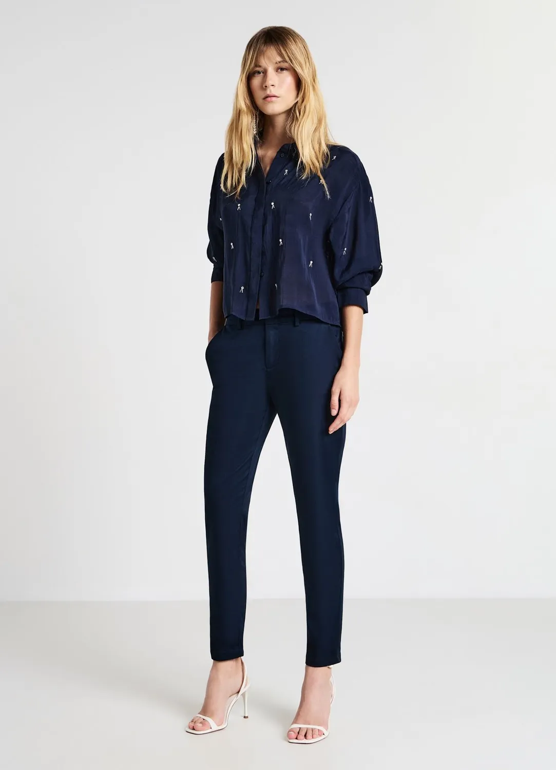 Calliope rasatello pantalon femme uni classique