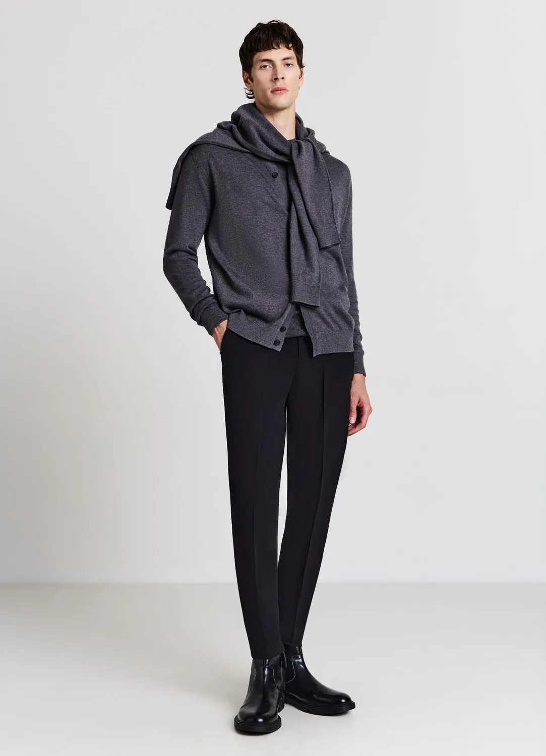 Calliope cardigan boutons homme col rond uni