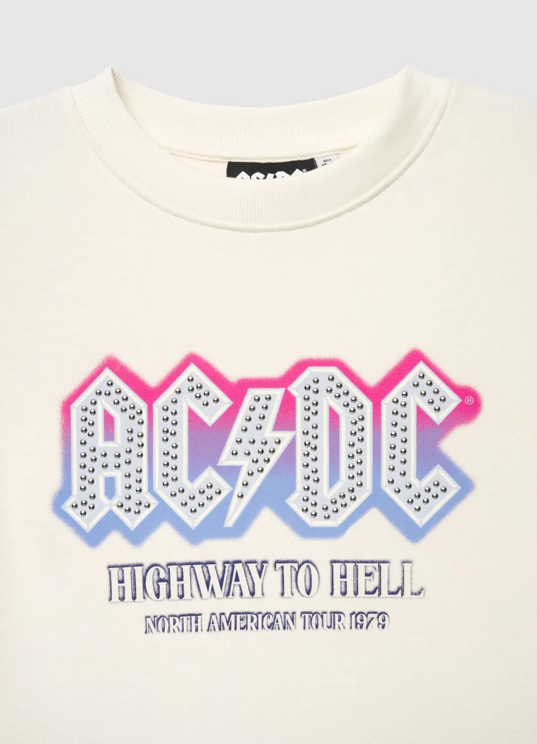 Calliope ACDC Sweat fille col rond imprimé clous