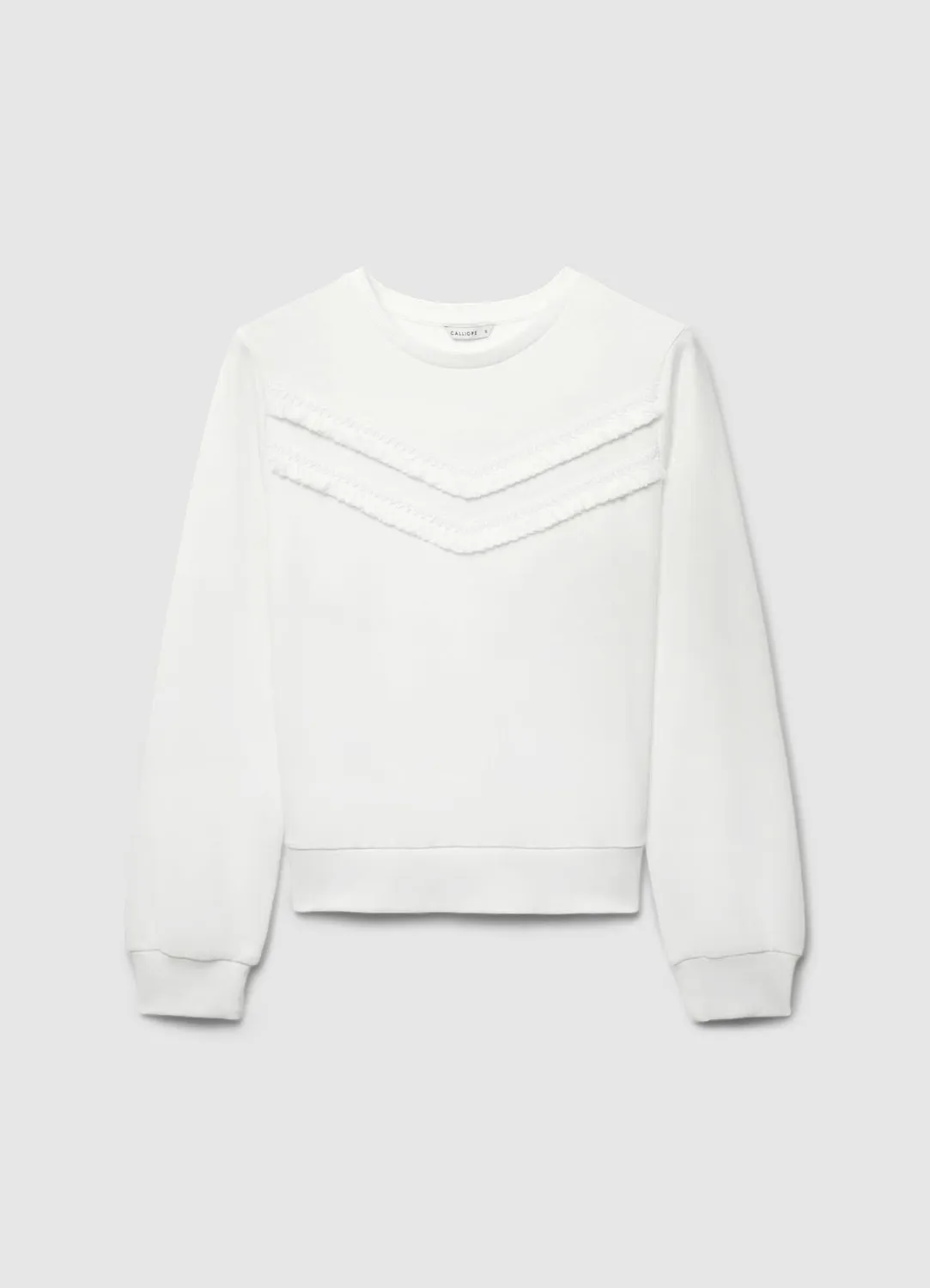 Calliope Sweat col rond à franges femme uni